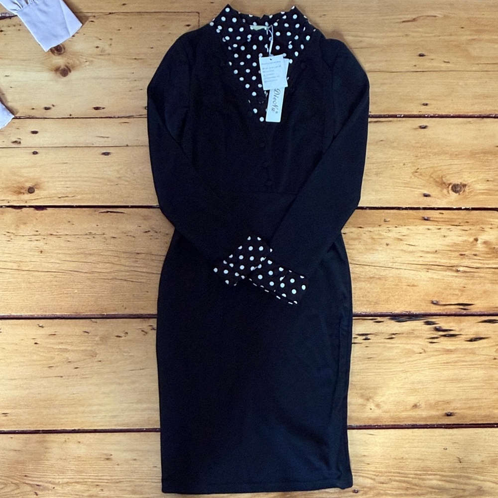 New Black Polka Dot Dress